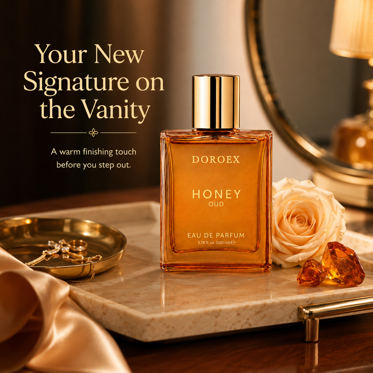 Doroex Honey Oud Perfume 100ml | Warm Floral Spicy Fragrance | Vegan Formula
