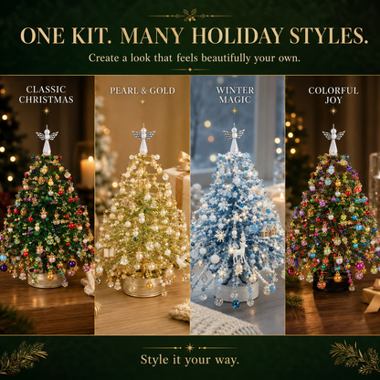 DIY Beaded Christmas Tree Kit, Hand‑Made Mini Crystal Bead Xmas Tree Craft Set