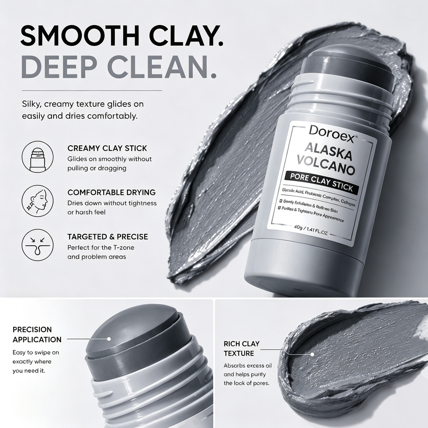 Clay Mask Stick Set – Mugwort & Volcanic Clay for Deep Pore Cleansing, Oil Control