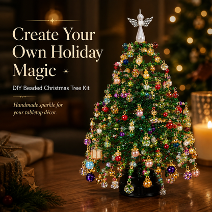 DIY Beaded Christmas Tree Kit, Hand‑Made Mini Crystal Bead Xmas Tree Craft Set
