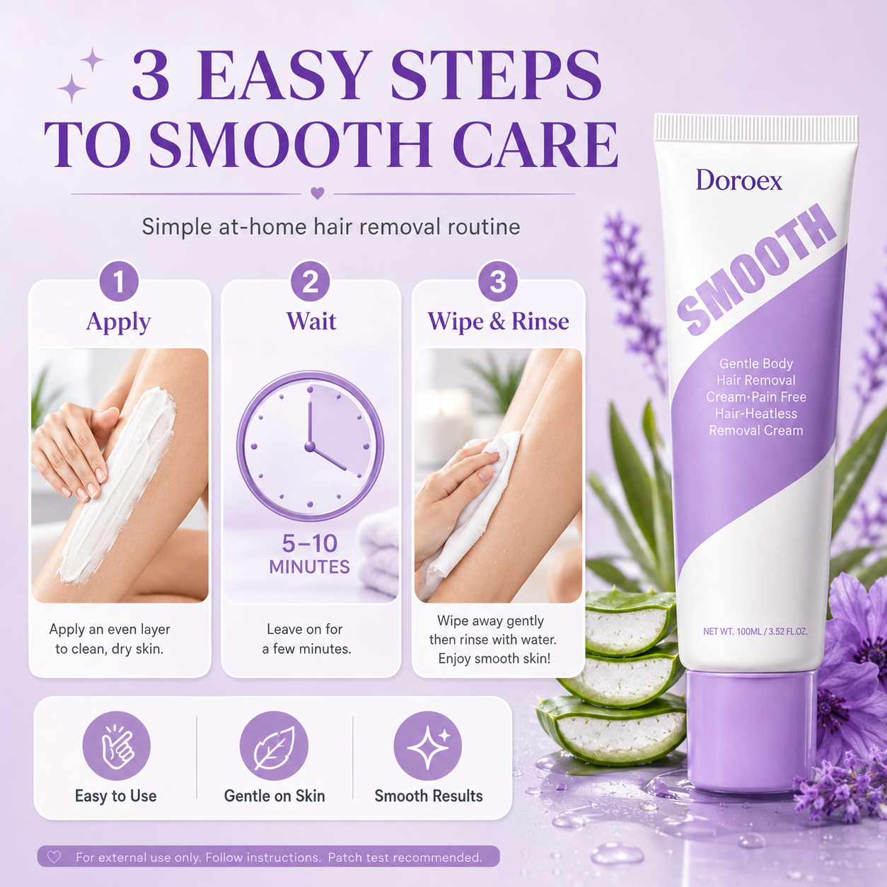 SmoothSkin Hair Removal Cream Fast, Gentle & Pain-Free