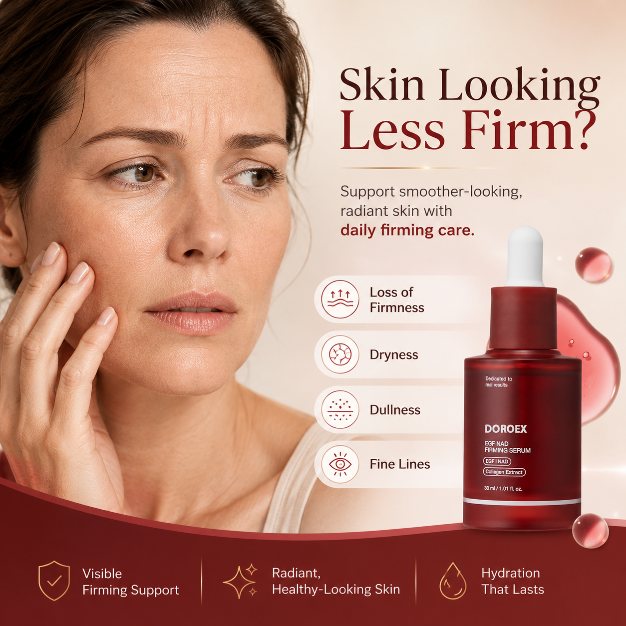 NAD+ EGF Firming Serum – Anti-Aging Collagen Booster for Youthful Radiance