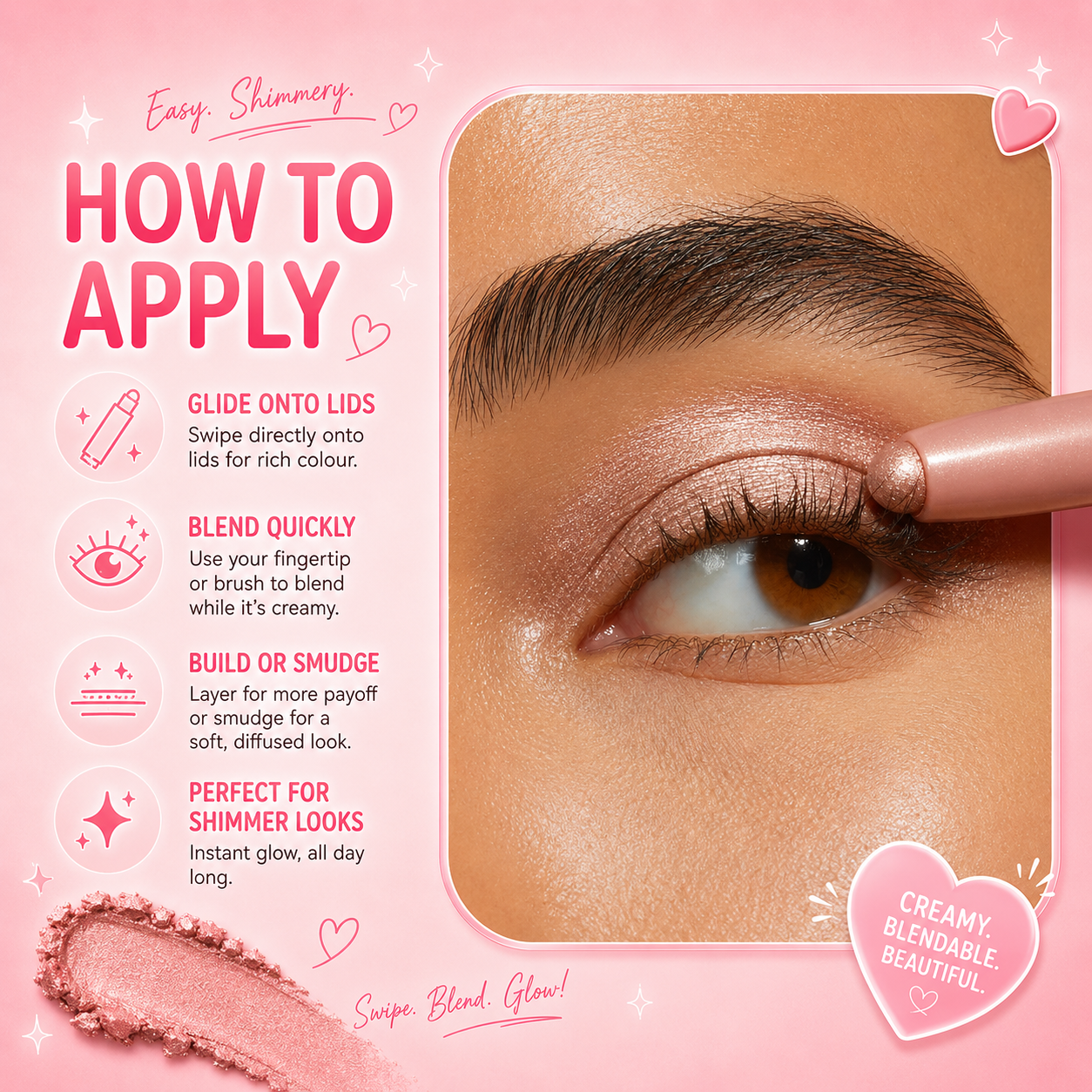 Creamy Eyeshadow Stick – Rich Color, All-Day Wear,