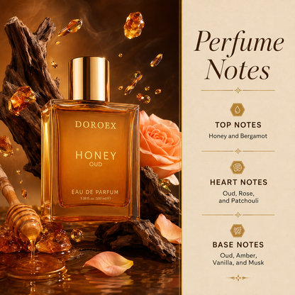 Doroex Honey Oud Perfume 100ml | Warm Floral Spicy Fragrance | Vegan Formula