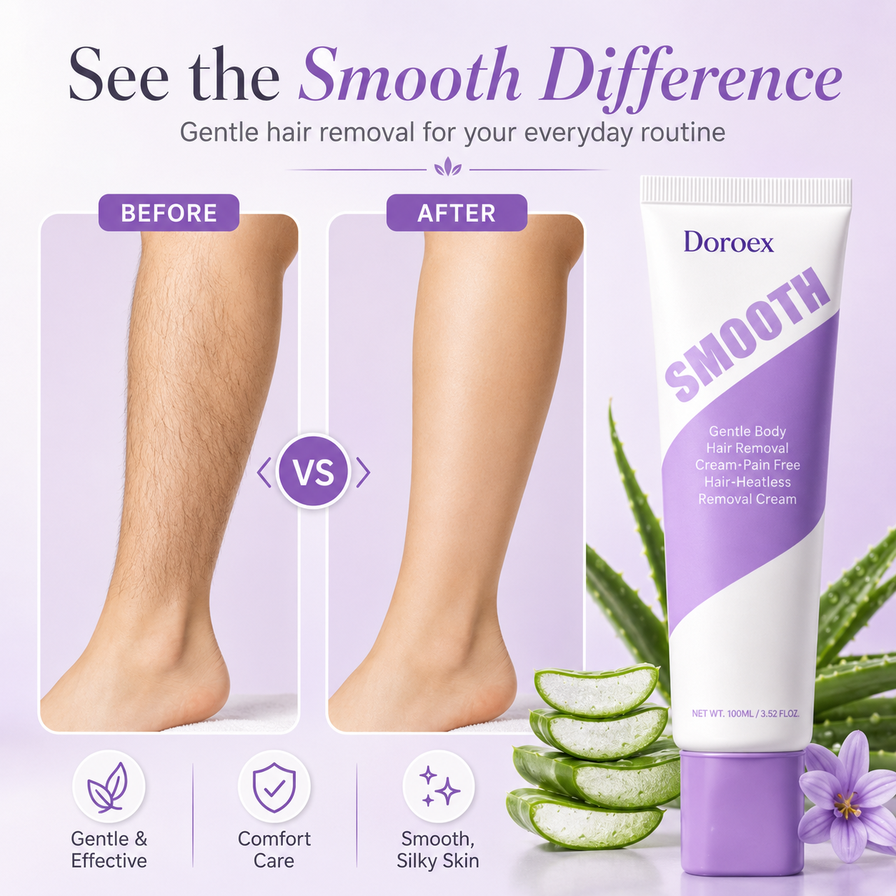 SmoothSkin Hair Removal Cream Fast, Gentle & Pain-Free