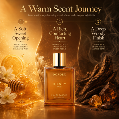 Doroex Honey Oud Perfume 100ml | Warm Floral Spicy Fragrance | Vegan Formula