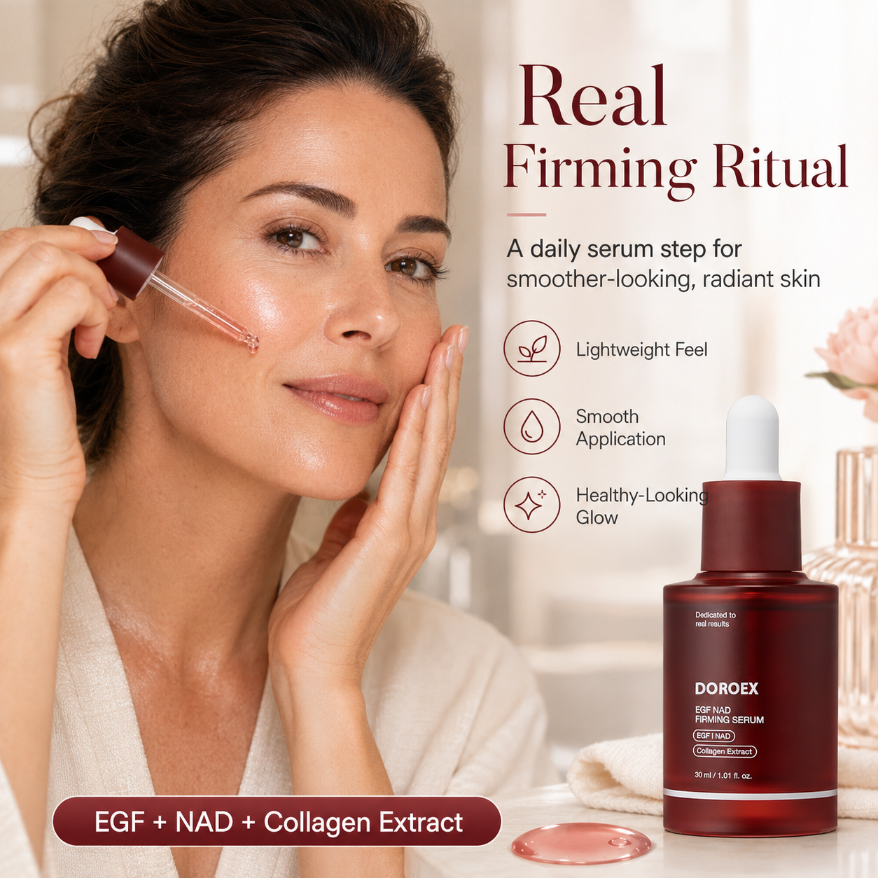 NAD+ EGF Firming Serum – Anti-Aging Collagen Booster for Youthful Radiance