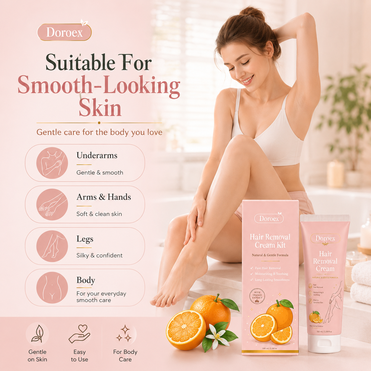 Doroex Gentle Hair Removal Cream for Sensitive Skin | Smooth & Effective for Women & Men