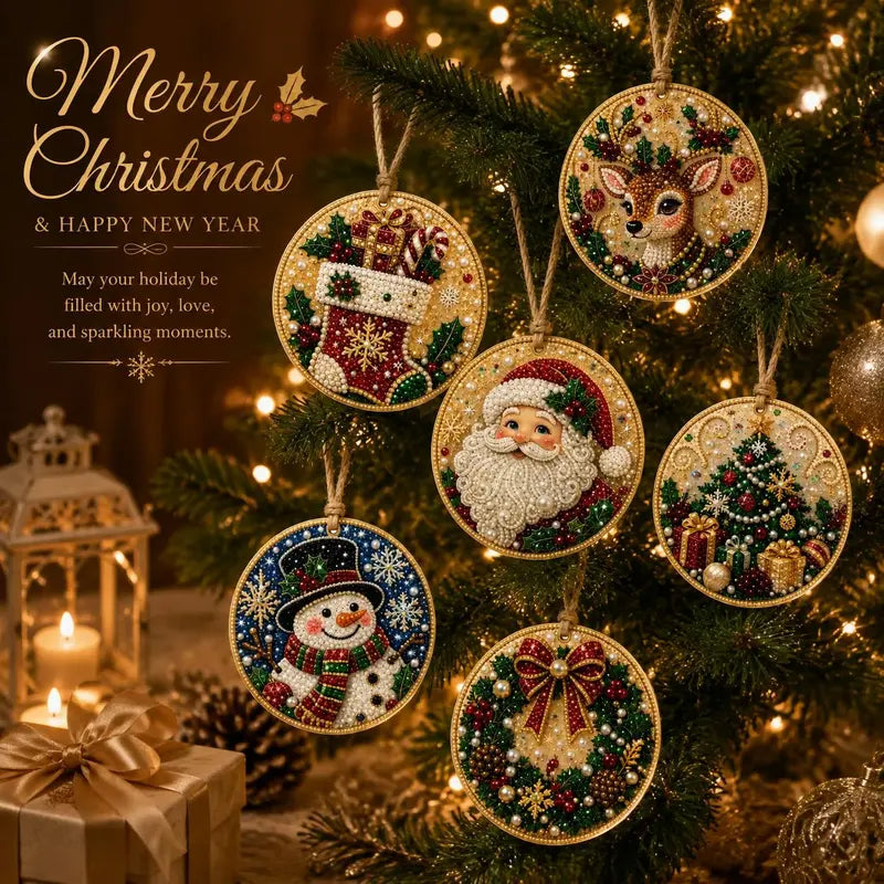 Christmas DIY Diamond Painting Ornaments Kit, Gift for Holiday Home Party