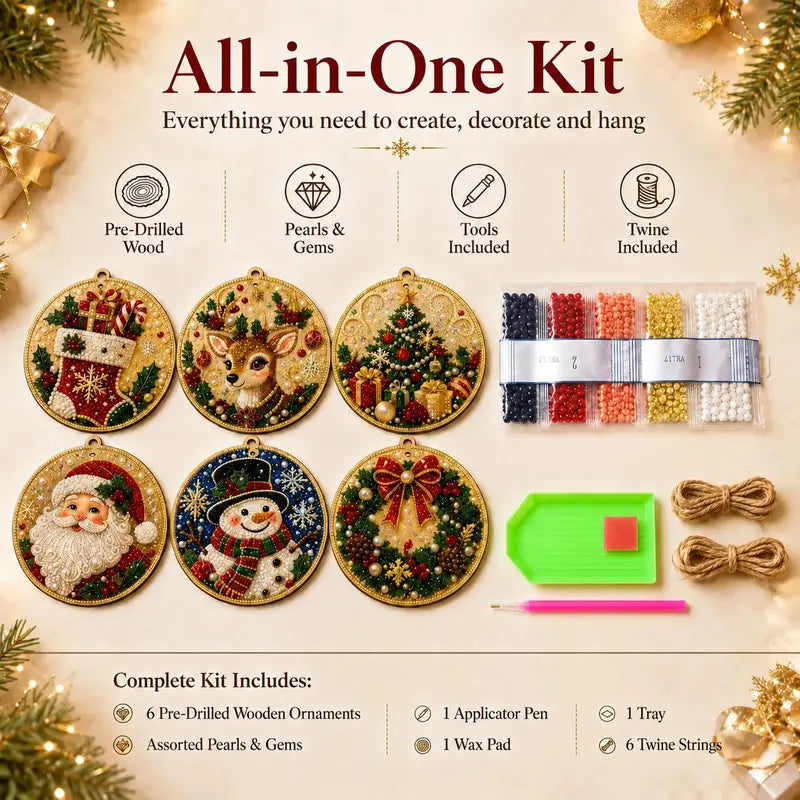 Christmas DIY Diamond Painting Ornaments Kit, Gift for Holiday Home Party