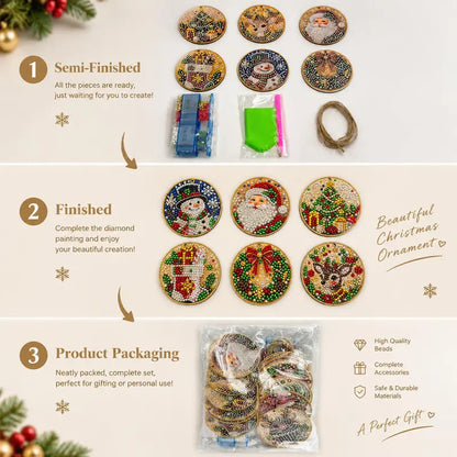 Christmas DIY Diamond Painting Ornaments Kit, Gift for Holiday Home Party