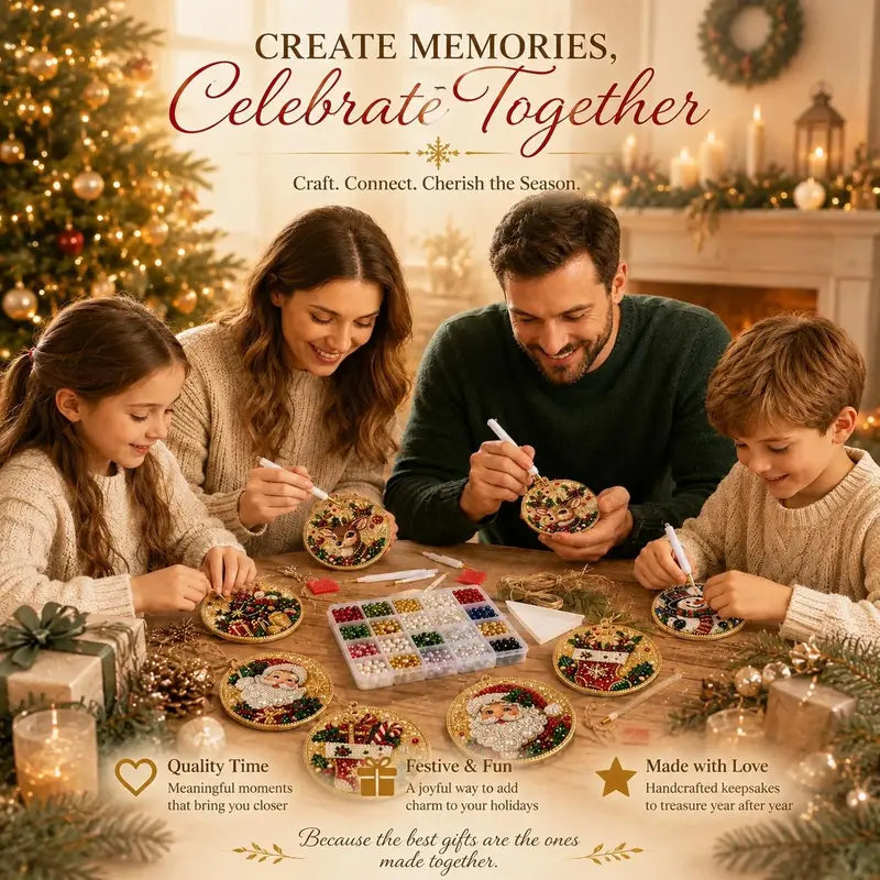 Christmas DIY Diamond Painting Ornaments Kit, Gift for Holiday Home Party