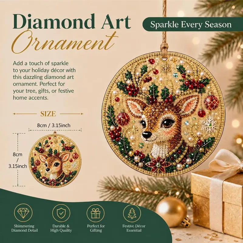 Christmas DIY Diamond Painting Ornaments Kit, Gift for Holiday Home Party