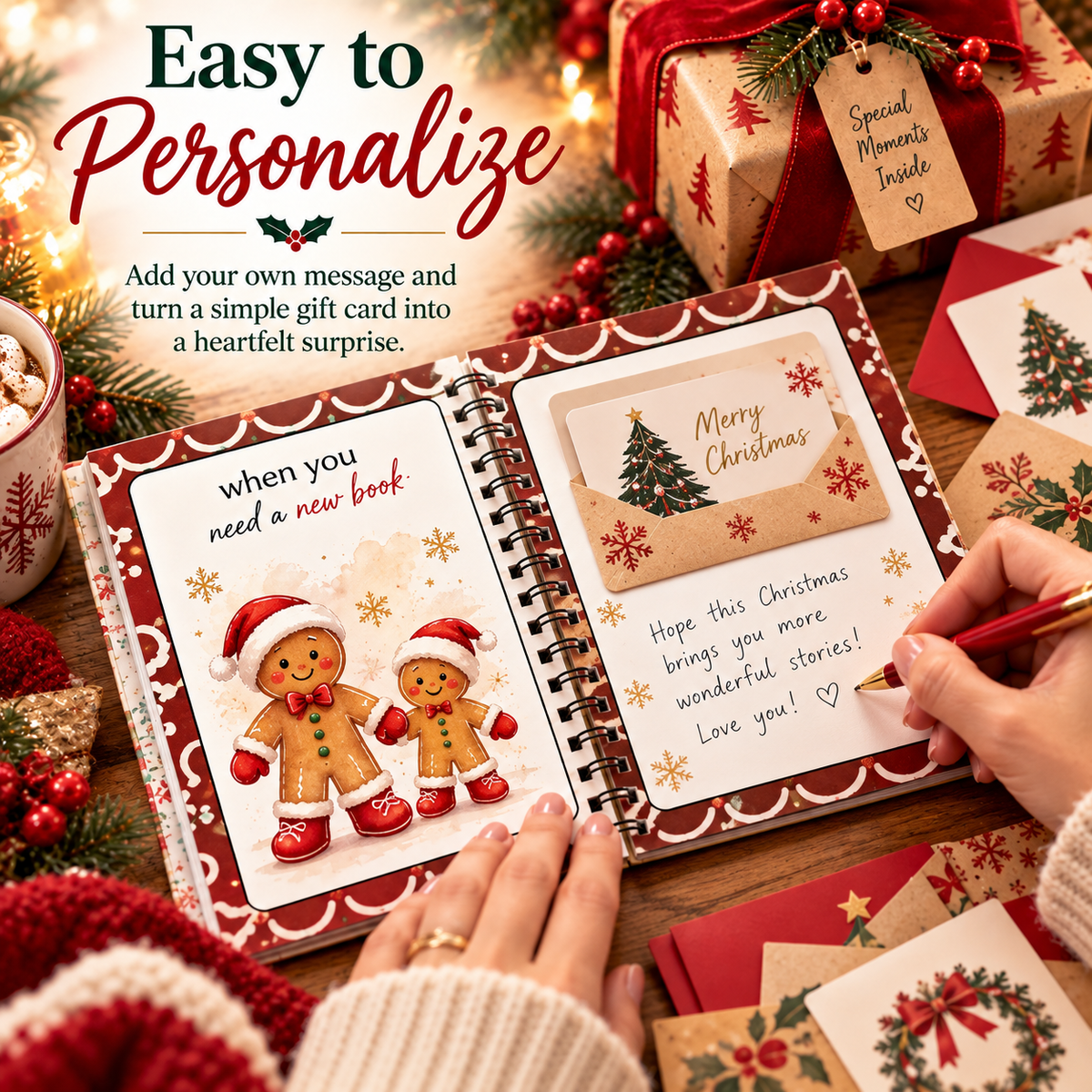 🎄 Christmas Gift Card Book – A Magical Surprise on Every Page | Durable Hardcover Gift Book 🎁