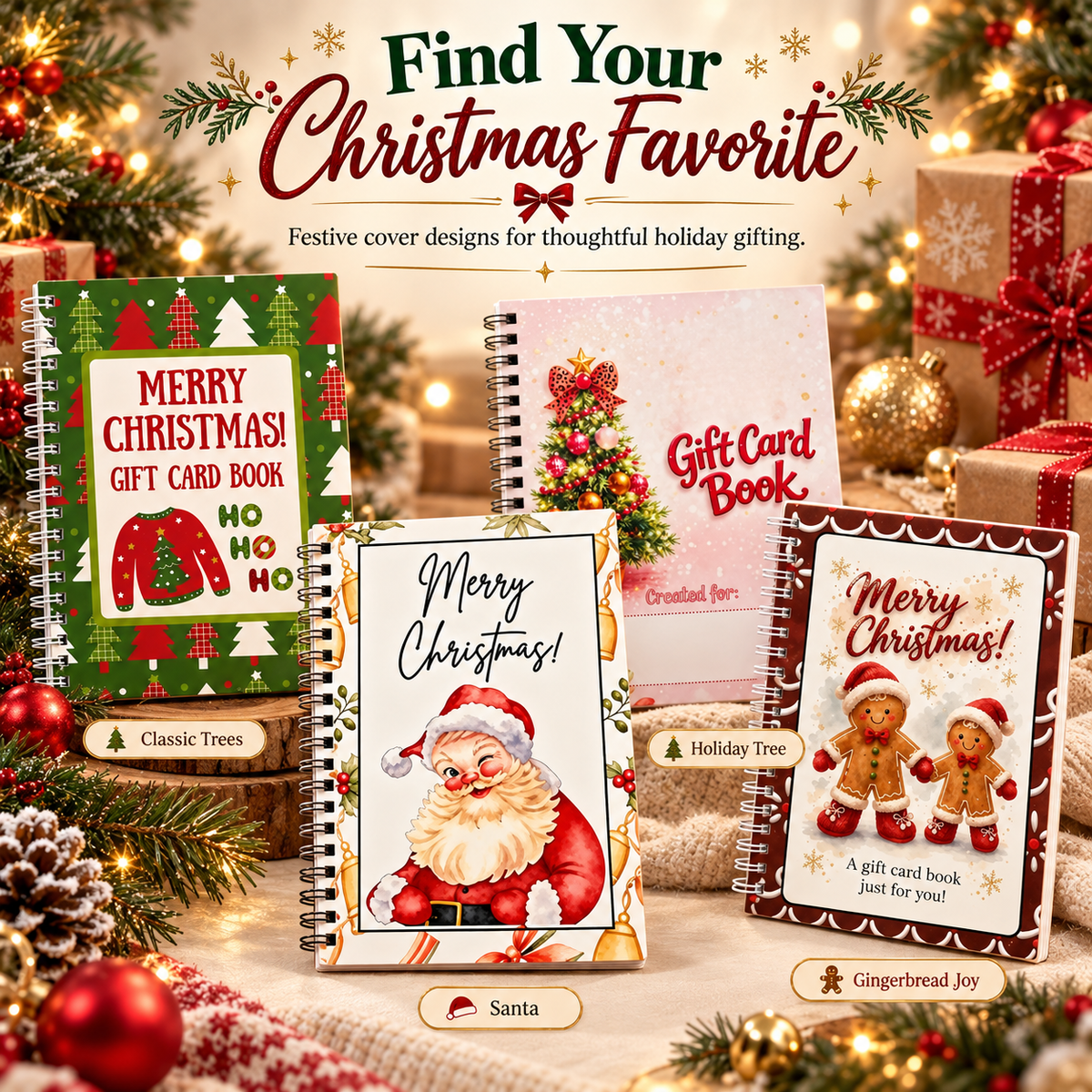 🎄 Christmas Gift Card Book – A Magical Surprise on Every Page | Durable Hardcover Gift Book 🎁